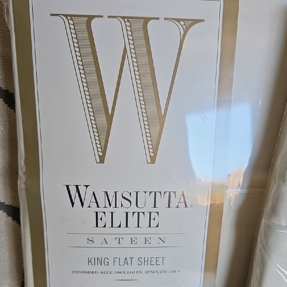 Wamsutta Elite Sateen King Flat Sheet + 2 King Pillowcases / Cream (NWT) - Picture 2 of 7